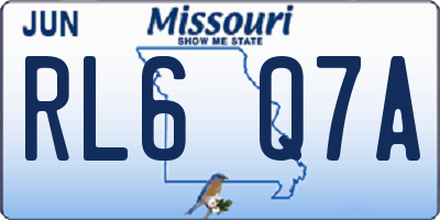 MO license plate RL6Q7A