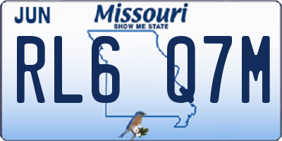 MO license plate RL6Q7M