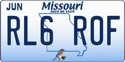 MO license plate RL6R0F