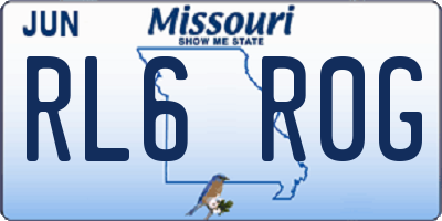 MO license plate RL6R0G