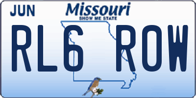 MO license plate RL6R0W