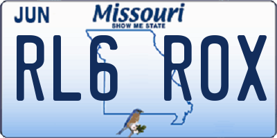 MO license plate RL6R0X