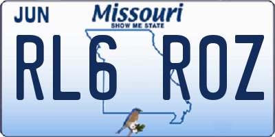MO license plate RL6R0Z