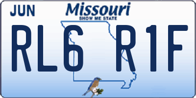MO license plate RL6R1F
