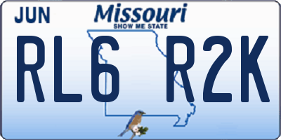 MO license plate RL6R2K