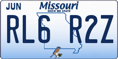 MO license plate RL6R2Z