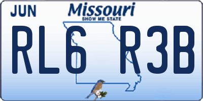 MO license plate RL6R3B