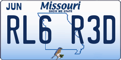 MO license plate RL6R3D