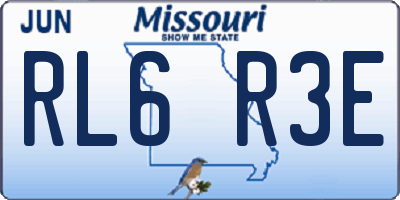 MO license plate RL6R3E