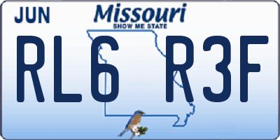 MO license plate RL6R3F