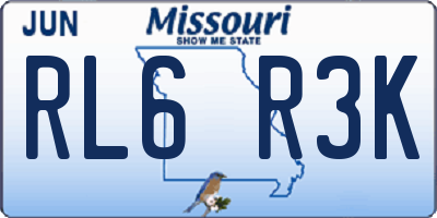 MO license plate RL6R3K