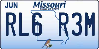MO license plate RL6R3M