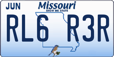 MO license plate RL6R3R
