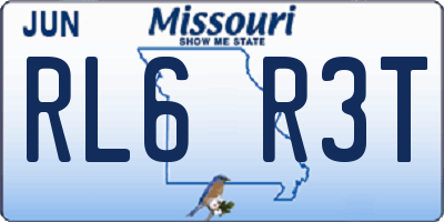 MO license plate RL6R3T