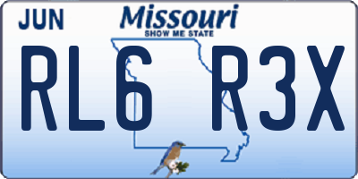 MO license plate RL6R3X