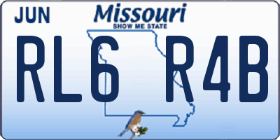 MO license plate RL6R4B
