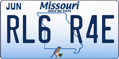 MO license plate RL6R4E