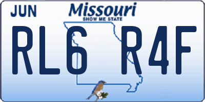 MO license plate RL6R4F