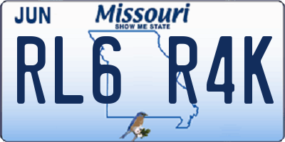 MO license plate RL6R4K