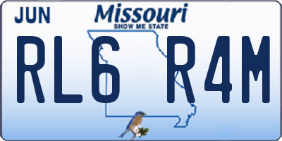 MO license plate RL6R4M