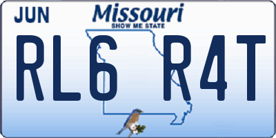 MO license plate RL6R4T