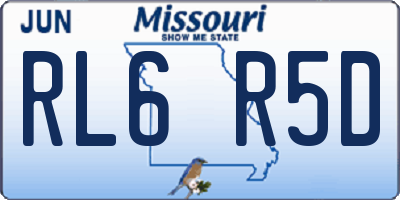 MO license plate RL6R5D