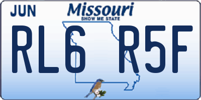MO license plate RL6R5F