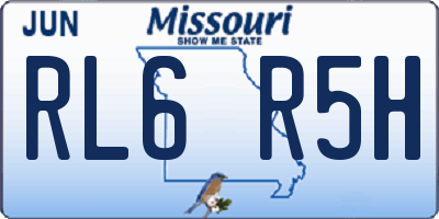 MO license plate RL6R5H