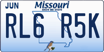 MO license plate RL6R5K
