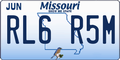 MO license plate RL6R5M