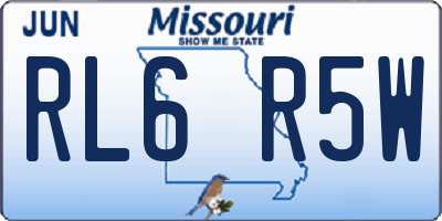MO license plate RL6R5W
