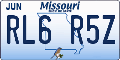 MO license plate RL6R5Z
