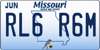 MO license plate RL6R6M