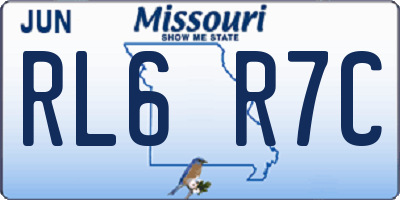 MO license plate RL6R7C