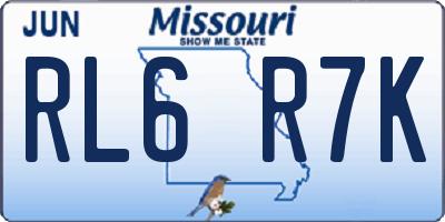MO license plate RL6R7K