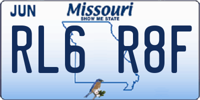 MO license plate RL6R8F