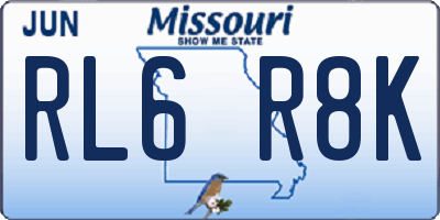 MO license plate RL6R8K