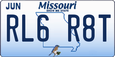 MO license plate RL6R8T