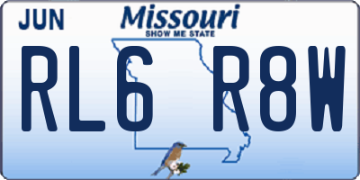 MO license plate RL6R8W