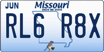 MO license plate RL6R8X