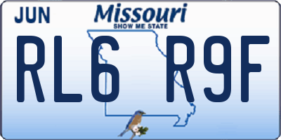 MO license plate RL6R9F