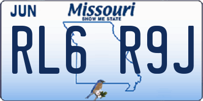 MO license plate RL6R9J