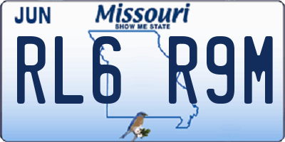 MO license plate RL6R9M