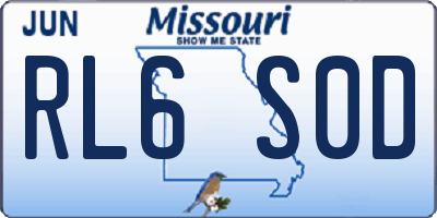 MO license plate RL6S0D