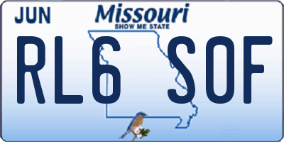 MO license plate RL6S0F