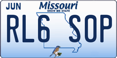MO license plate RL6S0P