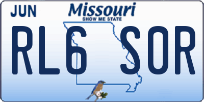 MO license plate RL6S0R