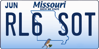 MO license plate RL6S0T
