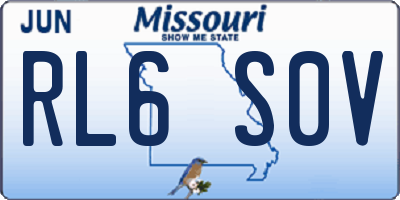MO license plate RL6S0V