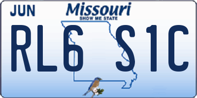 MO license plate RL6S1C